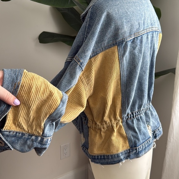 Fashion Nova Denim Jacket with Corduroy Detailing Medium Wash Women's Size XL - Picture 4 of 9